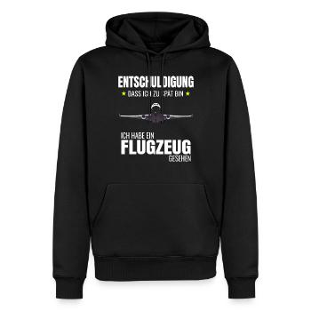 Flugzeug Luftfahrt Flieger Planespotter Idee - Männer Premium Bio Hoodie - Schwarz - Vorne - Nico (187cm)