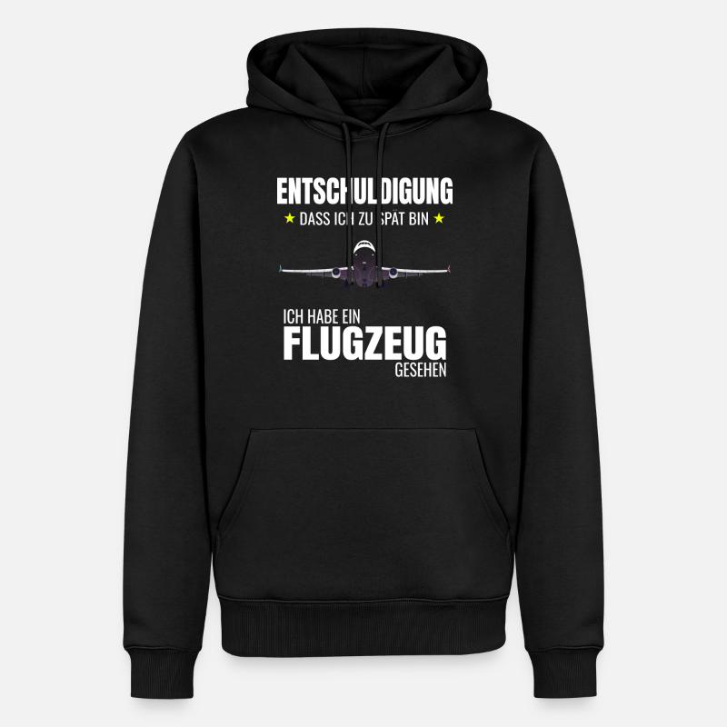 Flugzeug Luftfahrt Flieger Planespotter Idee - Männer Premium Bio Hoodie - Schwarz
