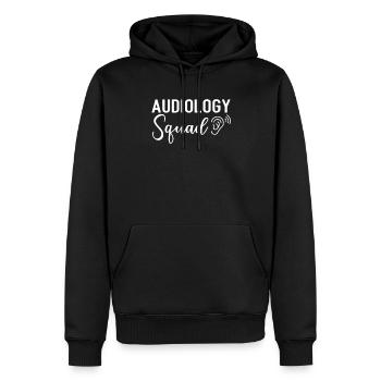 Audiology squad, audiologist - Men’s Premium Organic Hoodie - black - Front - Nico (187cm)