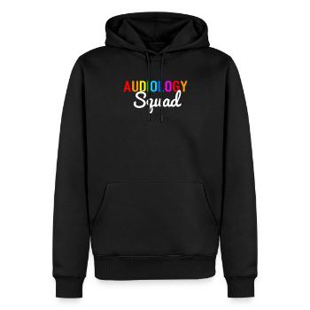 Audiology squad, audiologist - Men’s Premium Organic Hoodie - black - Front - Nico (187cm)