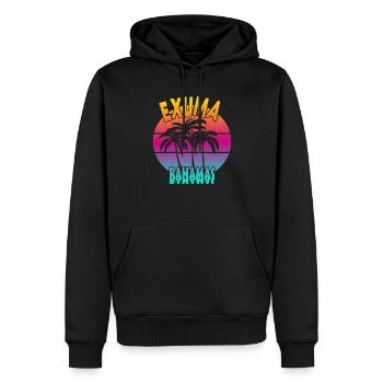 Vintage Exuma Bahamas Sonnenuntergang - Männer Premium Bio Hoodie - Schwarz - Vorne - Nico (187cm)