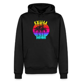Vintage Exuma Bahamas Sonnenuntergang - Männer Premium Bio Hoodie - Schwarz - Vorne - Nico (187cm)