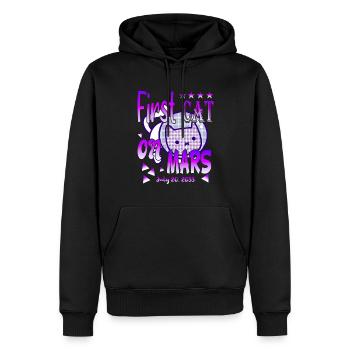 Premier chat sur Mars - Sweat à capuche Premium bio Homme - noir - Devant - Nico (187cm)
