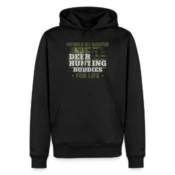 Buck Deer Hunting Hunter Father - Männer Premium Bio Hoodie - Schwarz - Vorne - Nico (187cm)