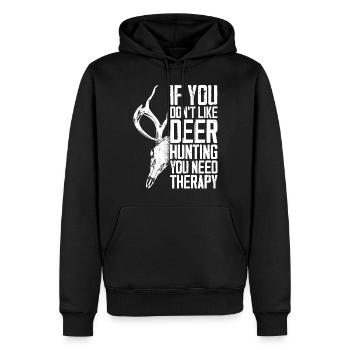 Chasseur de cerfs buck si vous - Sweat à capuche Premium bio Homme - noir - Devant - Nico (187cm)