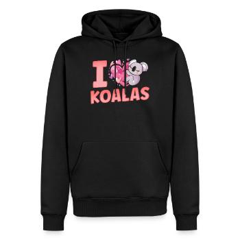 J’aime Koalas Doux Koala Animal Koala Ours - Sweat à capuche Premium bio Homme - noir - Devant - Nico (187cm)