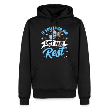 Si tu m’aimes, laisse-moi reposer Koala Koalas - Sweat à capuche Premium bio Homme - noir - Devant - Nico (187cm)