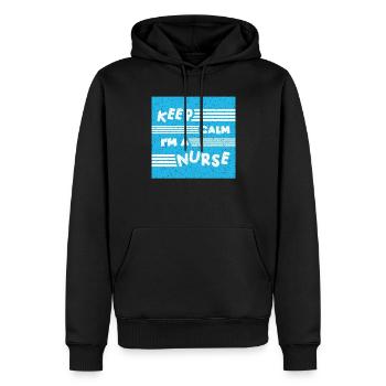 INFIRMIÈRE Infirmière - Sweat à capuche Premium bio Homme - noir - Devant - Nico (187cm)