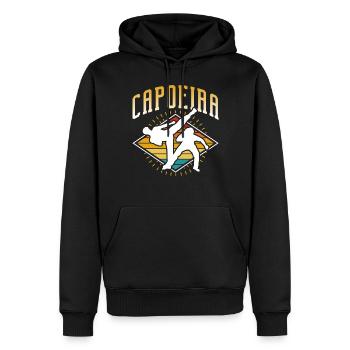 Entraînement de Capoeira Arts Martiaux Brésiliens Hobby - Sweat à capuche Premium bio Homme - noir - Devant - Nico (187cm)