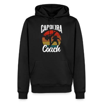 Entraîneur de Capoeira Hobby Arts Martiaux Brésiliens - Sweat à capuche Premium bio Homme - noir - Devant - Nico (187cm)