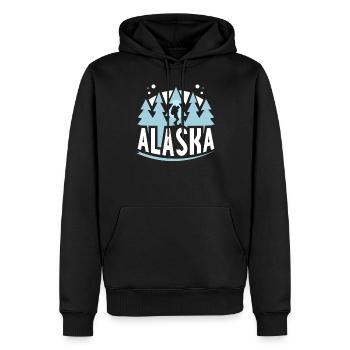 Alaska Randonnée Nature Randonnée Randonneurs - Sweat à capuche Premium bio Homme - noir - Devant - Nico (187cm)