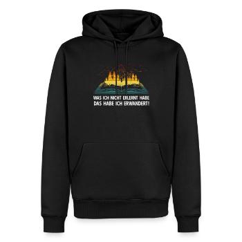Wandern Bergsteiger Wanderer Spruch Zitat - Männer Premium Bio Hoodie - Schwarz - Vorne - Nico (187cm)