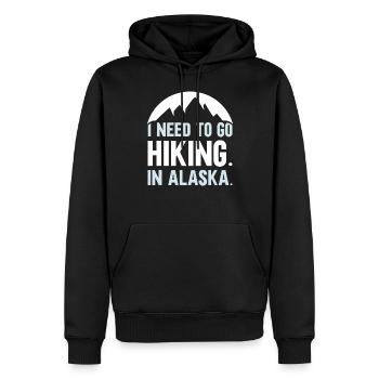 Je dois faire de la randonnée en Alaska Randonnée Nature - Sweat à capuche Premium bio Homme - noir - Devant - Nico (187cm)