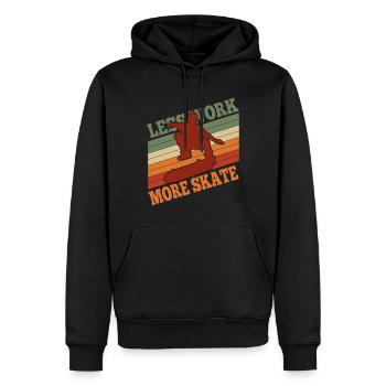 Skater Less Work More Skate - Vintage Skateboarder - Men’s Premium Organic Hoodie - black - Front - Nico (187cm)
