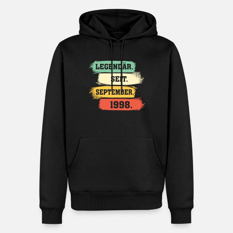 Legendär seit September 1998 Geburtstag Geschenk - Männer Premium Bio Hoodie - Schwarz