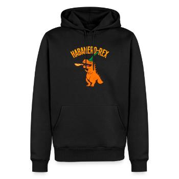 Habanero rote Paprika Dinosaurier Design - Männer Premium Bio Hoodie - Schwarz - Vorne - Nico (187cm)