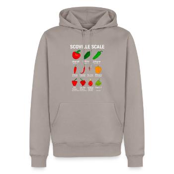Scoville Skala Habanero Chili Liebhaber - Männer Premium Bio Hoodie - Taupe - Vorne - Nico (187cm)