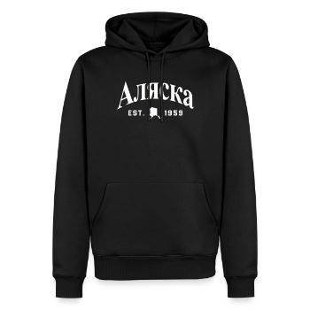 Alaska Tshirt Hommes Femmes Enfants USA Pôle Nord - Sweat à capuche Premium bio Homme - noir - Devant - Nico (187cm)