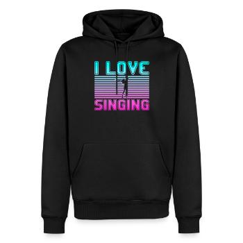 I love singing - Männer Premium Bio Hoodie - Schwarz - Vorne - Nico (187cm)
