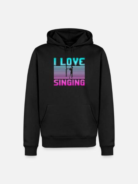 I love singing - Männer Premium Bio Hoodie - Schwarz