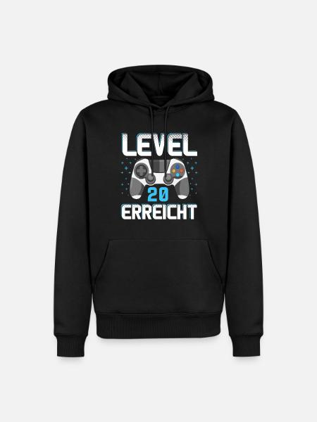 Level 20 Erreicht Gamer - Männer Premium Bio Hoodie - Schwarz