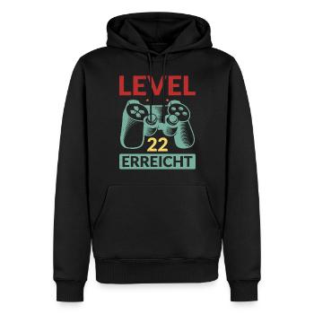 Level 22 Erreicht Gamer - Männer Premium Bio Hoodie - Schwarz - Vorne - Nico (187cm)
