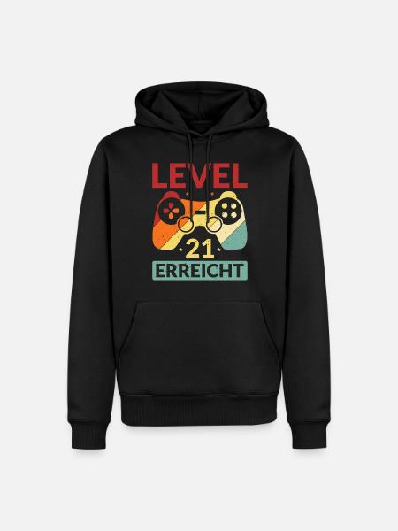 Level 21 Erreicht Gamer - Männer Premium Bio Hoodie - Schwarz