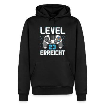 Level 23 Erreicht Gamer - Männer Premium Bio Hoodie - Schwarz - Vorne - Nico (187cm)