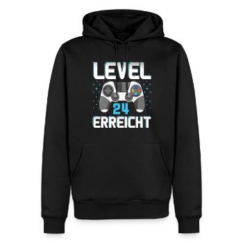 Level 24 Erreicht Gamer - Männer Premium Bio Hoodie - Schwarz - Vorne - Nico (187cm)