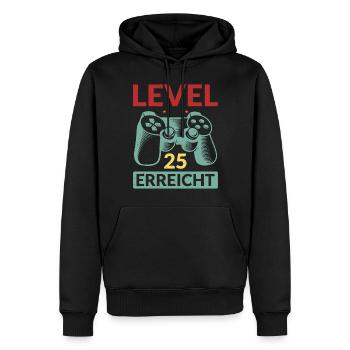 Level 25 Erreicht Gamer - Männer Premium Bio Hoodie - Schwarz - Vorne - Nico (187cm)