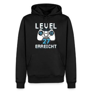 Level 27 Erreicht Gamer - Männer Premium Bio Hoodie - Schwarz - Vorne - Nico (187cm)