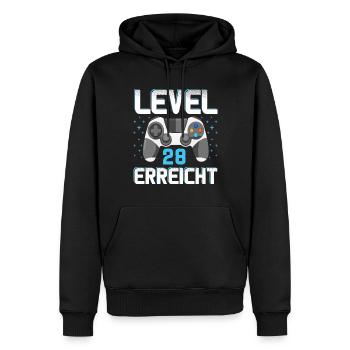 Level 28 Erreicht Gamer - Männer Premium Bio Hoodie - Schwarz - Vorne - Nico (187cm)