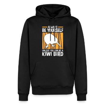 Sei ein Kiwi Vogel Neuseeland Schnepfenstrauß - Männer Premium Bio Hoodie - Schwarz - Vorne - Nico (187cm)