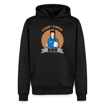 Infirmière de vol Papa Médecin de vol Médecin de vol Médecin de vol - Sweat à capuche Premium bio Homme - noir - Devant - Nico (187cm)