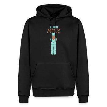 Profession de médecin de vol Médecin de vol Infirmière de vol - Sweat à capuche Premium bio Homme - noir - Devant - Nico (187cm)