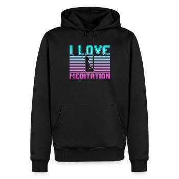 J’adore la méditation - Sweat à capuche Premium bio Homme - noir - Devant - Nico (187cm)