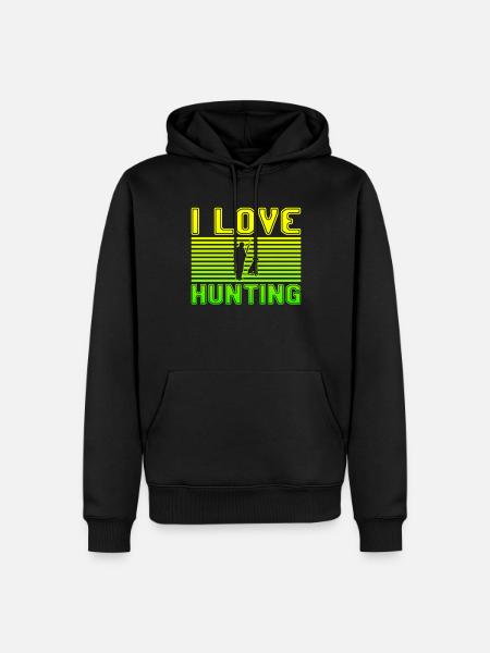 I love hunting - Men’s Premium Organic Hoodie - black