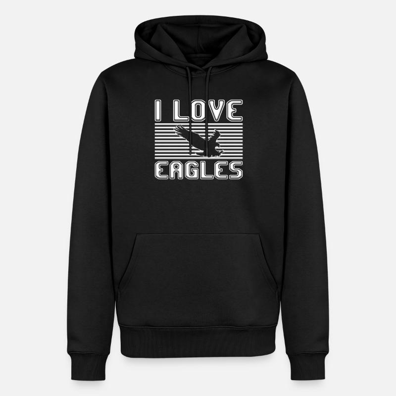 I love eagles - Männer Premium Bio Hoodie - Schwarz
