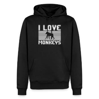 I love monkeys - Männer Premium Bio Hoodie - Schwarz - Vorne - Nico (187cm)