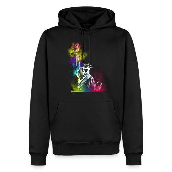 NYC New York City Statue of Liberty USA - Männer Premium Bio Hoodie - Schwarz - Vorne - Nico (187cm)