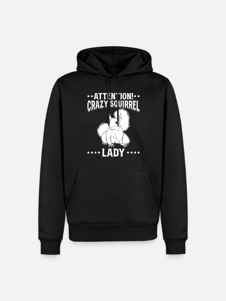 Squirrel Lover squirrel - Attention - Men’s Premium Organic Hoodie - black