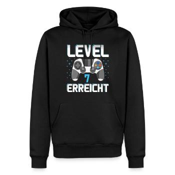 Level 7 Erreicht Gamer - Männer Premium Bio Hoodie - Schwarz - Vorne - Nico (187cm)