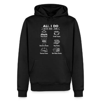 Everything I do in my spare time - Books - Men’s Premium Organic Hoodie - black - Front - Nico (187cm)