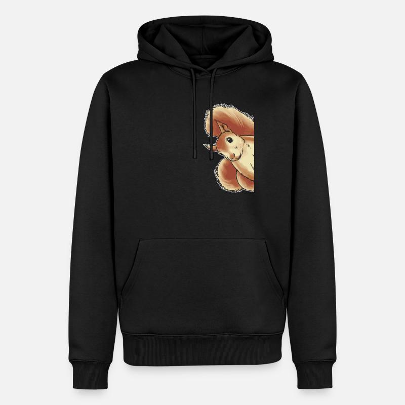 Drôle d’écureuil, écureuil, écureuil - Sweat à capuche Premium bio Homme - noir