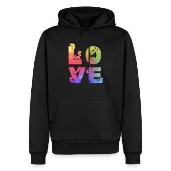 Écureuil Amour Écureuils Mignon Écureuil - Sweat à capuche Premium bio Homme - noir - Devant - Nico (187cm)