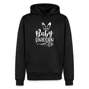 Bébé Einhorn Licorne - Sweat à capuche Premium bio Homme - noir - Devant - Nico (187cm)