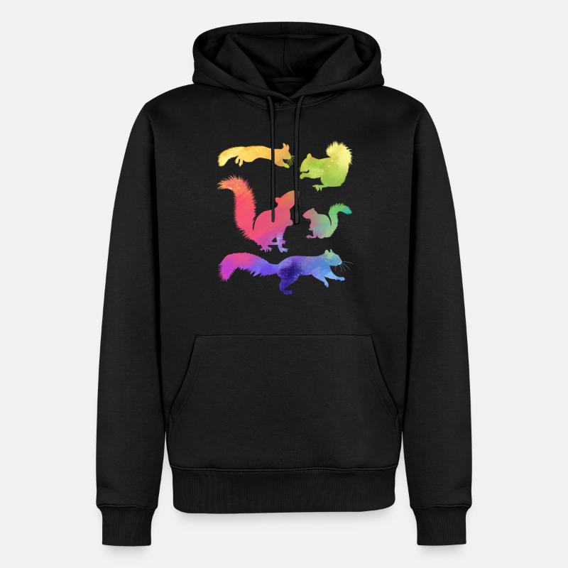 Drôles d’écureuils, mignons - Sweat à capuche Premium bio Homme - noir