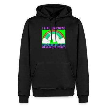 J’AIME UNICORN Unicorn - Sweat à capuche Premium bio Homme - noir - Devant - Nico (187cm)
