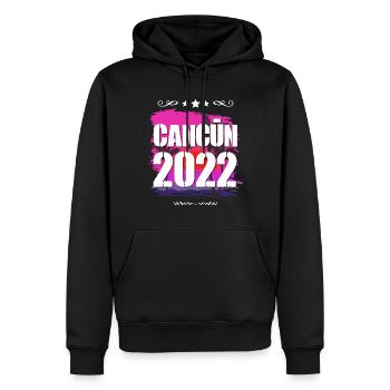 Cancun 2022 - Männer Premium Bio Hoodie - Schwarz - Vorne - Nico (187cm)
