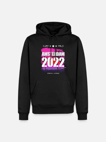 Amsterdam 2022 - Männer Premium Bio Hoodie - Schwarz